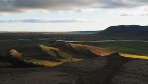 angestrahlte Bergkette